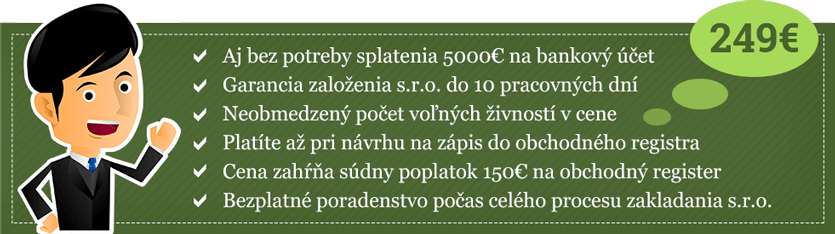 Založenie s.r.o. online 2018 – cena 249€ Založenie s.r.o. online 2018 - cena 249€